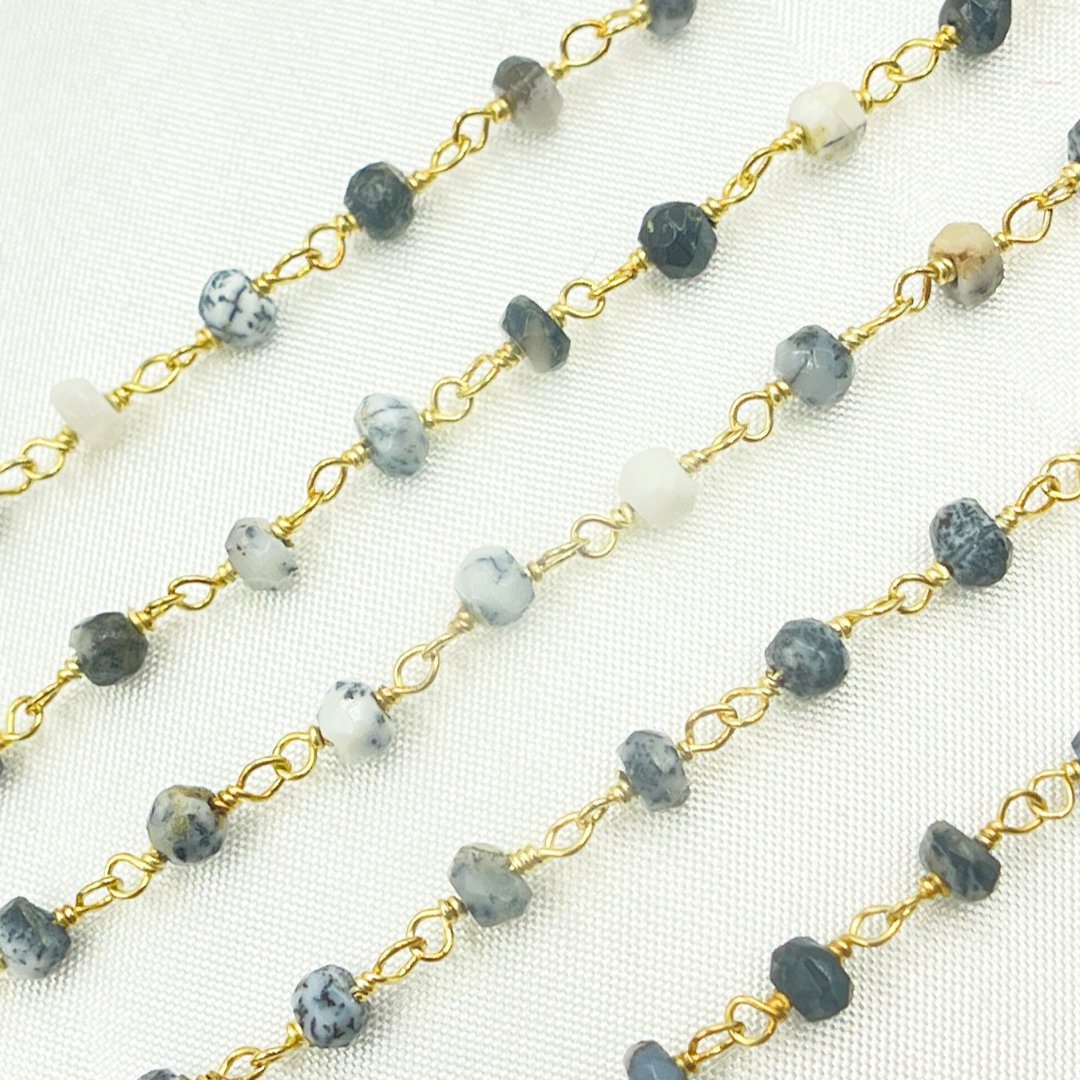Dendrite Opal Wire Wrap Chain. DEN1