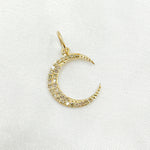 Load image into Gallery viewer, GDP561. 14k Solid Gold Diamond Moon Charm