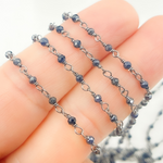 Load image into Gallery viewer, Blue Sapphire Oxidized Wire Chain. MSA19