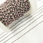 Load image into Gallery viewer, Pink Silverite Oxidized Wire Chain. SIL11