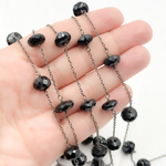 Load image into Gallery viewer, Black Spinel Oxidized Wire Chain.