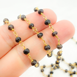 Load image into Gallery viewer, Smoky Quartz Organic Shape Wire Chain. SMQ7