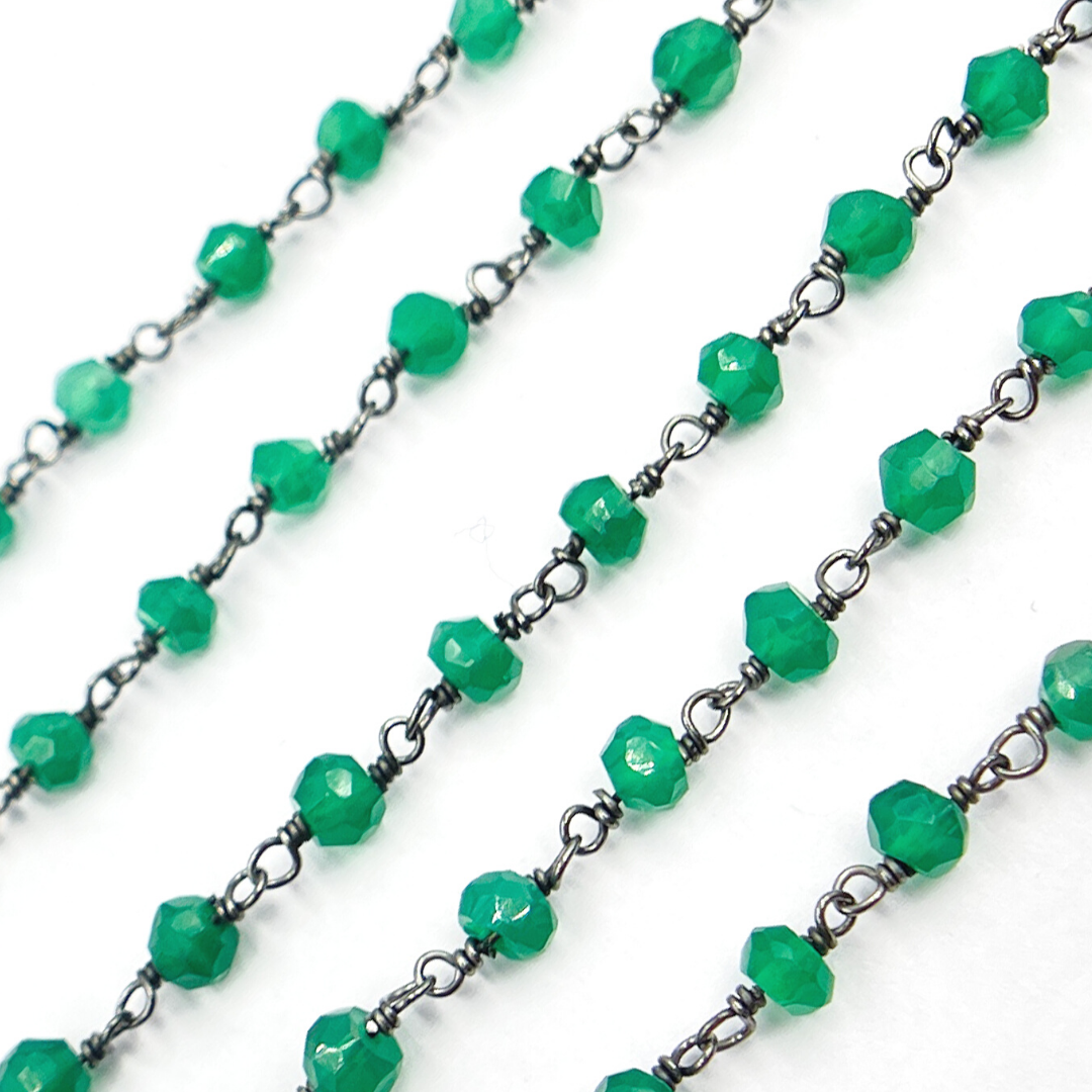 Green Onyx Wire Chain. GRE1
