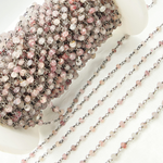 Load image into Gallery viewer, Strawberry Quartz Oxidized Wire Chain. STQ4