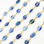 Load image into Gallery viewer, Kyanite Oval Shape Gold Plated Wire Chain. KYA5