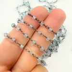 Load image into Gallery viewer, Sky Blue Topaz Oxidized Wire Chain. BT3