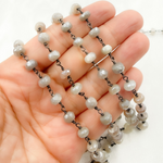 Load image into Gallery viewer, Coated Siloni Moonstone Oxidized Wire Chain. CMS83