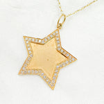 Load image into Gallery viewer, 14K Solid Gold Diamonds Star Charm. GDP69