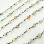 Load image into Gallery viewer, Multi Moonstone Wire Wrap Chain. MMS13