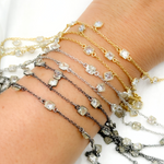 Load image into Gallery viewer, Cubic Zirconia Square Shape Dangle & Connected Wire Chain. CZ33