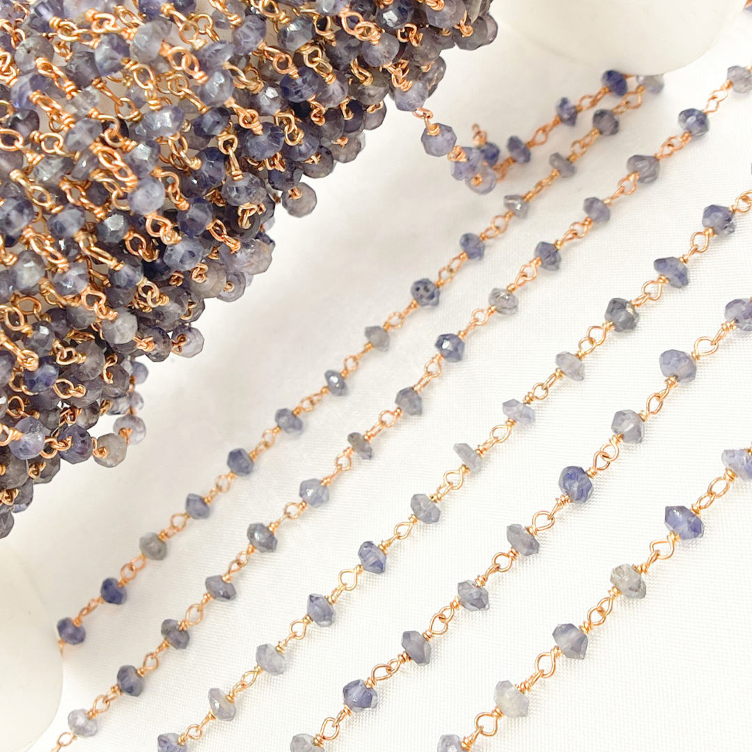 Iolite Rose Gold Plated Wire Chain. IOL4