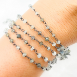 Load image into Gallery viewer, Moss Aquamarine Oxidized Wire Chain.