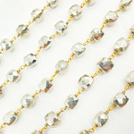 Load image into Gallery viewer, Steel Pyrite Cube Shape Gold Plated Wire Chain. SPY11