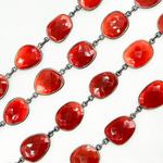 Load image into Gallery viewer, Onyx Organic Shape Bezel Oxidized Silver Wire Chain. ON1