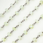 Load image into Gallery viewer, Coated Prehnite Gemstone Oxidized Wire Chain. CPR02
