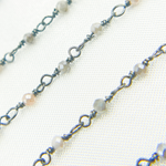 Load image into Gallery viewer, Coated Multi Moonstone Oxidized Wire Chain. MMS16
