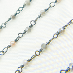 Load image into Gallery viewer, Coated Multi Moonstone Oxidized Wire Chain. MMS16