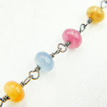 Load image into Gallery viewer, Multi Sapphire Smooth Oxidized Wire Chain.