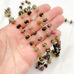 Load image into Gallery viewer, Multi Tourmaline Gold Plated Wire Chain.