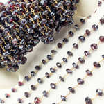 Load image into Gallery viewer, Coated Garnet Gold Plated Wire Chain. CGR3