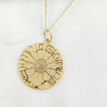 Load image into Gallery viewer, GDP507. 14k Solid Gold Diamond Medallion Zodiac Charm