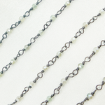 Load image into Gallery viewer, Coated Green Moonstone Oxidized Wire Chain. CMS68