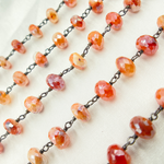 Load image into Gallery viewer, Coated Carnelian Oxidized Chain. CAR5

