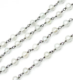 Load image into Gallery viewer, Grey Freshwater Pearl Wire Wrap Chain. PRL29