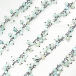 Load image into Gallery viewer, Larimar Cluster Dangle Oxidized Wire Chain. LAR7