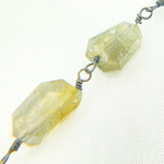 Load image into Gallery viewer, Labradorite Organic Shape Oxidized Wire Chain. LAB96