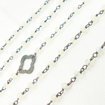Load image into Gallery viewer, Moonstone with Marquis Shape Oxidized Wire Chain. WMS29