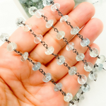 Load image into Gallery viewer, Aquamarine Oxidized Wire Chain. AQU18