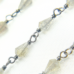 Load image into Gallery viewer, Labradorite Cone Shape Oxidized Wire Chain. LAB43