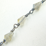 Load image into Gallery viewer, Labradorite Cone Shape Oxidized Wire Chain. LAB43