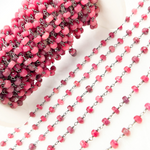 Load image into Gallery viewer, Dyed Ruby Oxidized Wire Chain. RUB11