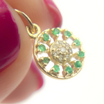 Load image into Gallery viewer, 14K Solid Gold Diamond Circle Charm. GDP471