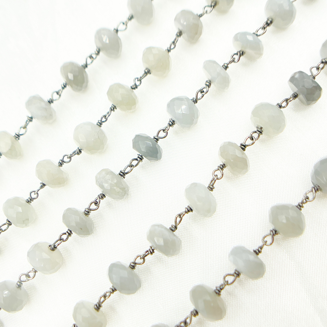 Grey Moonstone Oxidized Wire Chain