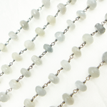 Load image into Gallery viewer, Grey Moonstone Oxidized Wire Chain.
