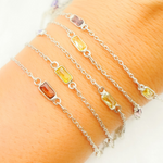 Load image into Gallery viewer, Multi Color Cubic Zirconia Rectangular Shape Connected Chain. CZ46