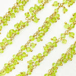 Load image into Gallery viewer, Peridot Cluster Dangle Gold Plated Wire Chain. PER5
