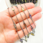 Load image into Gallery viewer, Multi Color Cubic Zirconia Rectangular Shape Connected Chain. CZ46