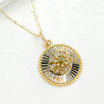 Load image into Gallery viewer, KSG49. 14k Solid Gold and Sterling Silver Black Rhodium Diamonds Circle Charm