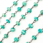 Load image into Gallery viewer, Amazonite Oxidized Wire Chain. AMZ22
