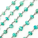Load image into Gallery viewer, Amazonite Oxidized Wire Chain. AMZ22