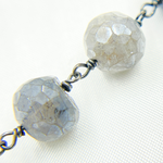 Load image into Gallery viewer, Coated Labradorite Round Shape Oxidized Wire Chain. CLB48
