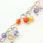 Load image into Gallery viewer, Multi Color C.Z. Cluster Dangle 925 Sterling Silver Wire Chain. MCZ13