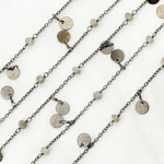 Load image into Gallery viewer, Labradorite and Dangle Disc Oxidized Wire Chain. LAB50