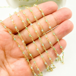 Load image into Gallery viewer, Chrysoprase Wire Wrap Chain. CHR10