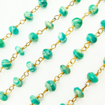 Load image into Gallery viewer, Amazonite Gold Plated Wire Chain. AMZ19
