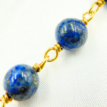Load image into Gallery viewer, Lapis Lazuli Round Gold Plated Wire Chain. LAP9
